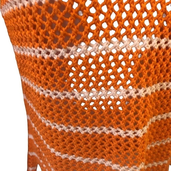 Talbots Petites Open Weave V-Neck Shaker Style Sweater SP Striped V Neck Cotton - Picture 4 of 8